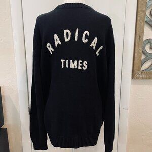 Quick Silver Medium LS Sweater with Cream Stitching on front  RADICAL TIMES BNWT